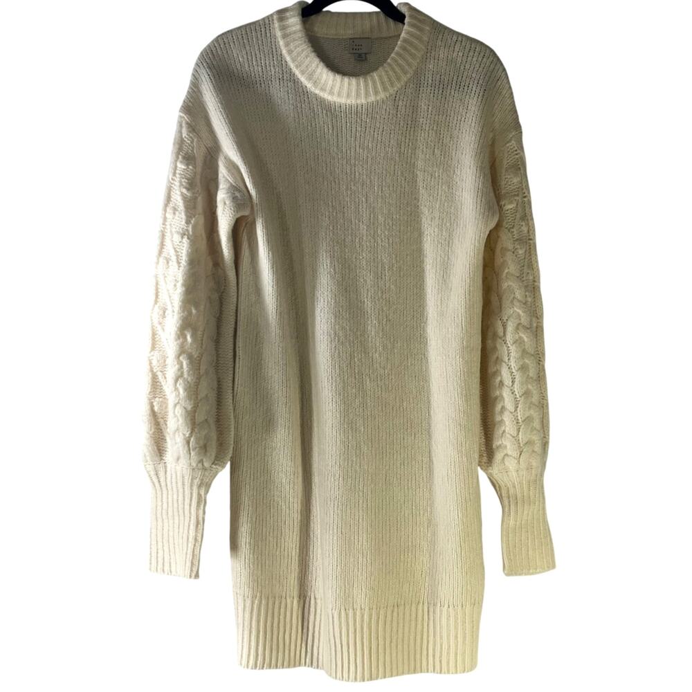 A New Day Cream Oversized Chunky Knit Sweater Dress Size XS